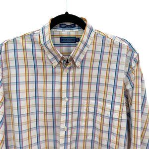 J. McLaughlin Men’s 100% Cotton 2-Ply Supreme Tartan Button Down Shirt Size M